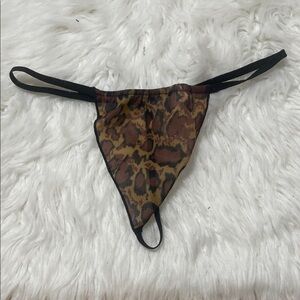 Fashion Nova Animal Print Thong with Black Accents